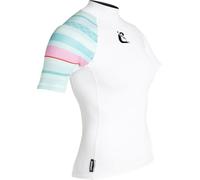 Cressi Shield Lady Rash Guard Short/SL Rashguard de protección para Sup y Deportes acuáticos, Unisex-Adult, Blanco/Aguamarina, XS/1