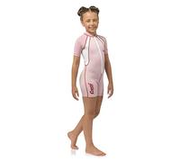 Cressi Shorty Kid Monoshort Infantil en Neopreno de 1.5/2mm, Unisex niños, Mangas Cortas-Rosa/Blanco, M (3 Años)
