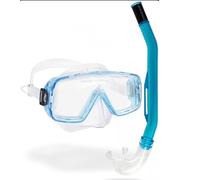 CRESSI Sirena & Island 2.0 - Kit de Snorkel Máscara + Tubo, Transparente/Aguamarina, Talla Única, Adulto Unisex
