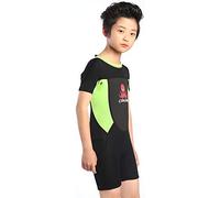 Cressi Smoby Shorty Wetsuit Traje de Neopreno 2 mm, Niños, Negro/Verde Fluo, 9/10 Años