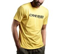 Cressi T-Shirt Man - Camiseta Deportiva Clásica de Cuello Redondo y Manga Corta, Amarillo/Negro, M, Hombre