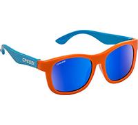 Cressi Teddy Sunglasses Gafas de Sol para niños, Juventud Unisex, Azul Claro Ondas/Naranja/Lente Espejada Azul, 3/5 Años