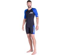 CRESSI Tiburon Man Shorty Wetsuit Black/Blue 2mm 3XL/7 - Traje Corto de Neopreno y Elastano de 2 mm para Hombre, Cremallera Frontal YKK, Negro/Azul, 3XL/7