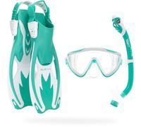 Cressi Tinetto Rocks Dry Set Snorkeling Sets, Verde Agua/Blanco, S/M