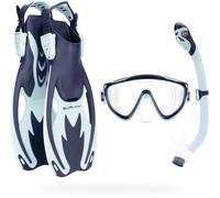 Cressi Tinetto Rocks Dry Set Snorkeling Sets, Navy/Cian, L/XL