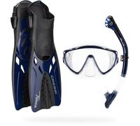 CRESSI Tino Adventure Set - Conjunto de Aletas Tonga, Máscara Tino y Tubo Scylla, para Snorkel y Buceo, Adultos