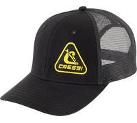 CRESSI Trucker Cap Black/Yellow - Gorra Trucker Deportiva y Funcional, con Paneles de Malla Transpirable y Cierre Trasero de PVC, Negro/Amarillo, Talla Única Unisex