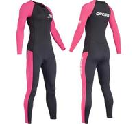 Cressi Wahoo Lady Monopiece Wetsuit Black/Pink 2mm S/2 - Traje una Pieza Mujer en Neopreno Suave y Elastano 1.5/2 mm, para Snorkel, Natación y Deportes Acuáticos, Negro/Rosa, S/2