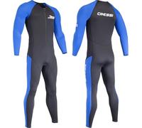 Cressi Wahoo Man Monopiece Wetsuit Black/Blue 2mm M/3 - Traje una Pieza Hombre en Neopreno Suave y Elastano 1.5/2 mm, para Snorkel, Natación y Deportes Acuáticos, Negro/Azul, M/3