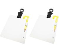 Cressi Writing Slate 150x127mm S - Pizarra de Muñeca para Comunicarse en Buceo, Blanco/Negro, 150x127mm, Unisex (Paquete de 2)