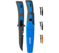 Cressi XRC565052 Cuchillo de Buceo, Unisex Adulto, Azul/Gris/Hoja Plata, 23.5 cm