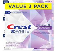 Crest Toothpaste 3D White Brilliance Vibrant Peppermint, 4.1oz (Pack of 3)
