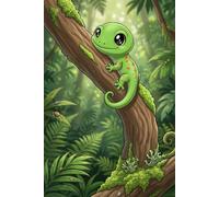 Crested Day Gecko Journal - Kawaii Natural Habitat Cover: Part of the Lizard Collection - Themed for Kids, Teens & Adults - with Unlined Pages