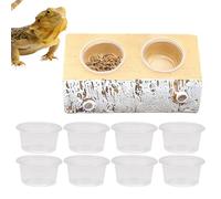 Crested Gecko Feedings Ledg - Water Dish & Food Bowl, Magnetic Food Dish with 10 Feeding Cups | Reptile Water Bowls Feeder Ledge | For Pets Crabs Turtle Spider Bearded Dragon Frogs Centipede Small An