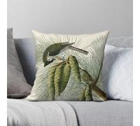 Crested Titmouse John James Audubon - Funda de almohada de poliéster y lino, terciopelo, con cremallera, decoración para el hogar