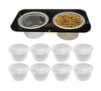 Crested Water Bowl, Lizard Water Bowl, Reptile Food Feeder, Detachable Space Saving, Tank Accessories with Cups, Feeding Dish for Gecko, Sturdy Design, 4.53x2.36x1.18 Inches