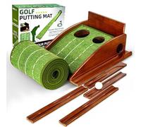 CRESTGOLF Alfombras De Putting para Golf 2,9 x 0,45 m con Pista de Retorno Engrosada y función automática. Ejercicio en Interiores y Exteriores para Principiantes y Aficionados Golf Putting Trainer