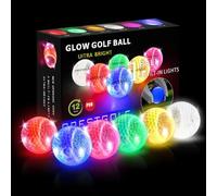 Crestgolf Pelota de Golf Que Brilla intensamente Intermitente, Pelota de Golf con luz de Flash de Brillo Nocturno para Larga Distancia, Seis Colores para su elección,6pc
