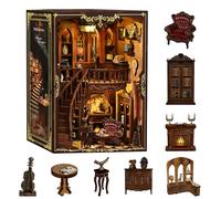 CRESYMME Book Nook Kit, DIY en miniatura, casa de muñecas, librería, decoración para adolescentes y adultos (La biblioteca eterna)