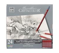 CRETACOLOR CLEOS Fine Art Graphite, lápices de grafito resistentes a la rotura, 24 colores, hasta 20 gradaciones, versátiles, adecuados para gráficos/diseño/arte