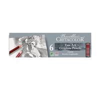 CRETACOLOR Cleos Fine Art Graphite pencils, lápices de grafito resistentes a la rotura, 6 piezas, hasta 20 gradaciones, versátiles, adecuados para gráficos/diseño/arte