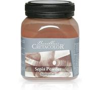 CRETACOLOR polvo sepia, 230 g en lata de plástico, para dibujo de gran superficie, se puede colorear con agua, se puede utilizar sobre diversos materiales, para diseño espacial