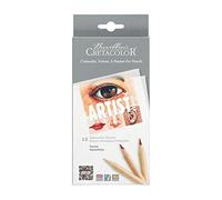 Cretacolor Studio Faces, 12 lápices de colores, se pueden colorear con agua, lápices de colores altamente pigmentados, colores vivos y brillantes, adecuados para artistas y aficionados
