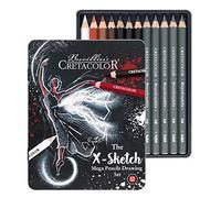 CRETACOLOR The X-Sketch Mega Pencils Drawing Set, juego de lápices de artista para dibujar y esbozar, no tóxicos, mina de 5,5 mm, sin madera de bosque tropical, altamente pigmentados y grasos