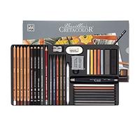 CRETACOLOR Ultimo, set de dibujo, 35 piezas, completo set de artista, in oma de borrar y sacapuntas, diversos materiales de dibujo