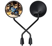 Cretassion Universales Espejo Retrovisores Moto E9 Homologados, 1 Par Espejo Retrovisores Redondos 8MM Compatible con Moto Scooter ATV Quad y Bicicleta