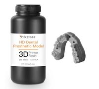 Cretbee Modelo de ortodoncia dental, resina de impresora 3D, alta precisión y baja contracción, superficie lisa, para formas dentales ortodónticas, modelo de implante dental (gris claro)