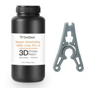 Cretbee Resina de impresora 3D lavable al agua mejorada ABS Alta tenacidad y durabilidad, Resina fotopolímero de curado rápido UV de 405 nm para impresión LCD/DLP 3D (gris ciano)