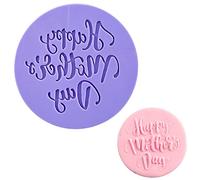 Crethinkaty Sello de galleta con forma de "Happy Mother's Day" para hornear galletas, decoración de pasteles, pasta de azúcar, magdalenas