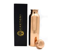 Cretoni Copperlin de Cobre Puro de la Botella de Agua Brillante Lisa de Fugas Seemless diseño a Prueba de Recipiente ayurvédica de Cobre de Deportes(900 mililitro / 30 onzas)