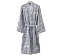 CRETUAO 1 Gray,XL, Bata Kimono de algodón Estampada para Mujer Transpirable Suave y Absorbente Ideal para Hotel SPA Sauna Pijama Tipo Yukata para Parejas
