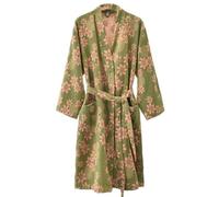 CRETUAO Bata de Gasa de algodón para Mujer, Bata de baño Tipo Kimono japonés, Pijama Jacquard Moda,camisón,Yukata vaporizadora,Traje Sauna,Ropa Dormir,Verde,L