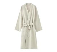 CRETUAO Beige,M, Bata de lino suave de lyocell para mujer y hombre,bata de baño tipo kimono japonés ligera de verano,pijama de noche transpirable con cuello en V