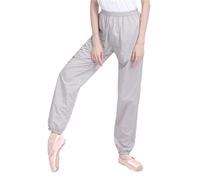 CRETUAO Pantalones de Baile Pantalones de Calentamiento de Ballet Pantalones Sueltos Pantalones de ruidón Suaves Delgados Pantalones de Gimnasia livianas,Gris,S