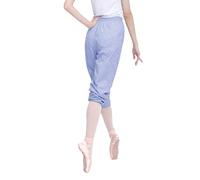 CRETUAO Pantalones de Baile Pantalones de Calentamiento de Ballet Pantalones Sueltos Pantalones de ruidón Suaves Delgados Pantalones de Gimnasia livianas,Azul,XL