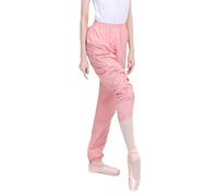 CRETUAO Pantalones de Baile Pantalones de Calentamiento de Ballet Pantalones Sueltos Pantalones de ruidón Suaves Delgados Pantalones de Gimnasia livianas,Rosado,M