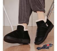 CRETUAO Zapatillas Calefactables Termicas Calentador de Pies Electrico Calentadores Calentamiento RáPido Durante 50 Horas Con Una Sola Carga y Dos Niveles,Black 29 (40 42)