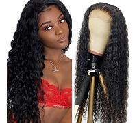 Creuost 26 orlach Water Wave 4X1 Lace Frontal Human Hair Wig Suiza encaje peluca de pelo real Sra Unprocessed Brazilian Virgin Hair Pre Plucked With Natural Hairline 1b Natural Black