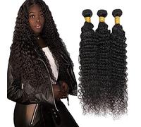 Creuost 30 32 34 Inch Bundles Human Hair Extension Deep Wave Bundles Unprocessed Brazilian Virgin Hair #1b Natural Black Minimal detachment For Women 3 Bundles Total 300g