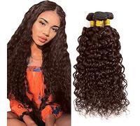 Creuost Bundles Human Hair Extension Water Wave cabello humano Bundles Unprocessed Brazilian Virgin Hair #4 Chocolate Brown Minimal detachment For Women 3 Bundles Total 150g 30 32 34 Inch