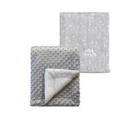 CREVENT 2 Mantas de bebé de 75 cm x 100 cm, acogedoras, esponjosas y cálidas para bebés, Ropa de Cama para Cuna, Cochecito, Nube Gris + Sherpa Gris