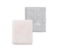CREVENT 2 Mantas de bebé de 75 cm x 100 cm, acogedoras, esponjosas y cálidas para bebés, Ropa de Cama para Cuna, Cochecito, Nube Gris + Blanco Ondulado