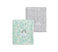 CREVENT 2 Mantas de bebé de 75 x 100 cm, acogedoras, esponjosas y cálidas para bebés, Ropa de Cama para Cuna, Cochecito, Nube Gris y arcoíris