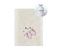 CREVENT - Linda y acogedora mantita cálida de bebé de 75 x 100 cm, para niñas y niños pequeños, Ropa de Cama, Cuna, Cochecito, Fiesta del bebé, cumpleaños, recién Nacido, Regalo, Mariposa-Unicornio