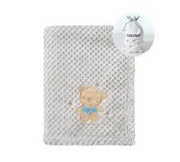 CREVENT - Linda y acogedora mantita cálida de bebé de 75 x 100 cm, para niñas y niños pequeños, Ropa de Cama, Cuna, Cochecito, Fiesta del bebé, cumpleaños, recién Nacido, Osito Gris