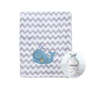 CREVENT - Manta de 75 x 100 cm, Adorable, acogedora, esponjosa y cálida, para bebés, para niñas y niños, para Cuna y Cochecito, Regalo de Baby Shower, cumpleaños y para recién Nacido, Ballena